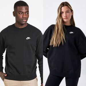 NIKE Sportswear Club Fleece Crew in Black/White - Unisex, Like New